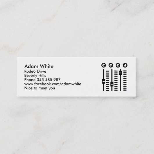 Carte De Visite Mini Tourne-disque du DJ (Devant)