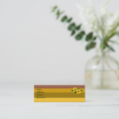 Carte De Visite Mini Tournesols et bandes dorées (Debout devant)