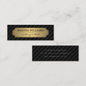 Carte De Visite Mini Trame d'or noir sur noir (Devant / Derrière)