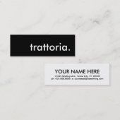 Carte De Visite Mini trattoria. (Devant / Derrière)