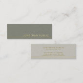 Carte De Visite Mini Trending Moderne Elegant Green Pearl Finish Luxe (Devant / Derrière)