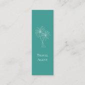 Carte De Visite Mini Trendy Turquoise Tropical Dessin de palmiers (Devant)