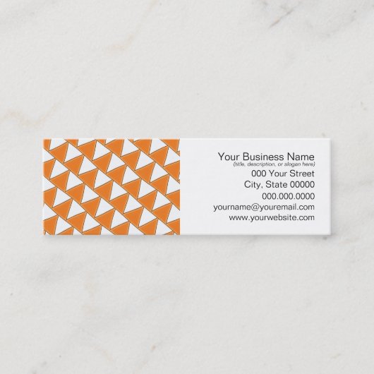 Carte De Visite Mini Triangles inclinés en orange et blanc (Devant)