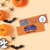 Carte De Visite Mini Trick ou traiter Orange Happy Halloween Merci