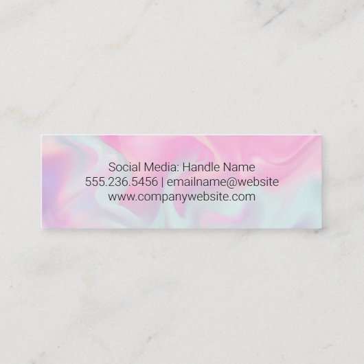 Carte De Visite Mini Tricoter en métal or | Pastel Liquid Blend (Dos)