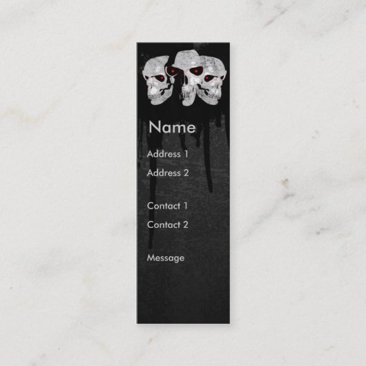 Carte De Visite Mini Trois crânes (Devant)