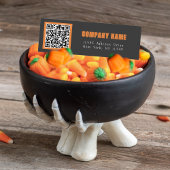 Carte De Visite Mini Tronc ou traiter le Merci d'Halloween gris