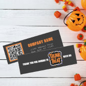 Carte De Visite Mini Tronc ou traiter le Merci d'Halloween gris