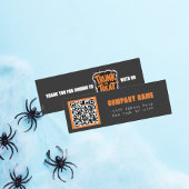 Carte De Visite Mini Tronc ou traiter le Merci d'Halloween gris