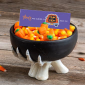 Carte De Visite Mini Tronc ou traiter le Merci d'Halloween violet