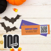Carte De Visite Mini Tronc ou traiter le Merci d'Halloween violet