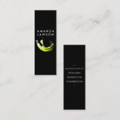 Carte De Visite Mini Trophée de pinceau vert artistique (Devant / Derrière)