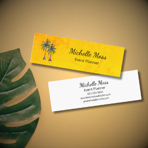 Carte De Visite Mini Tropical Beach Palm Trees Gold Professional