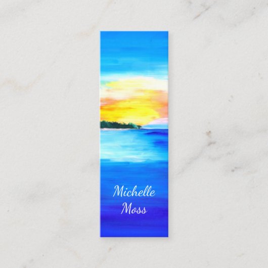 Carte De Visite Mini Tropical Beach QR code Abstrait Sunset (Devant)