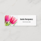 Carte De Visite Mini Tulipes roses avec Feuille vert photo (Devant)