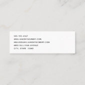 Carte De Visite Mini Tulipes roses avec Feuille vert photo (Dos)