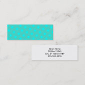 Carte De Visite Mini Turquoise et points Aqua (Devant / Derrière)