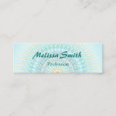 Carte De Visite Mini Turquoise Gold Boho Mandala (Devant)