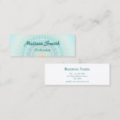 Carte De Visite Mini Turquoise Gold Boho Mandala (Devant / Derrière)