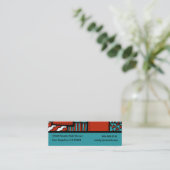 Carte De Visite Mini Turquoise Rouge Noir Haute Mode Boutique Designer (Debout devant)