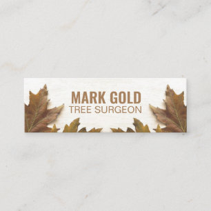 Carte De Visite Mini Twitter personnalisé "Feuilles tombés sur le bois"