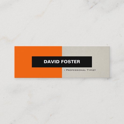 Carte De Visite Mini Typist Professionnel - Simple Élégant Design (Devant)