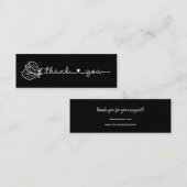 Carte De Visite Mini Typographie florale Merci minimal simple Etsy Mi (Devant / Derrière)