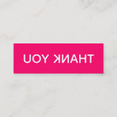 Carte De Visite Mini Typographie Merci rose chaud (Dos)