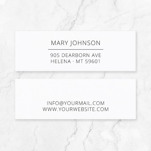 Carte De Visite Mini Typographie minimale professionnelle élégante 06.