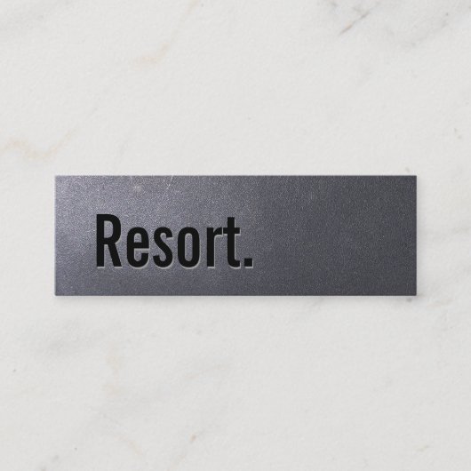 Carte De Visite Mini Typographie minimaliste du Coal Black Resort (Devant)