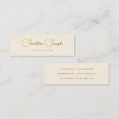 Carte De Visite Mini Typographie moderne Or Look Texte Modèle Chic (Devant / Derrière)