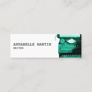 Carte De Visite Mini Typographie Turquoise Vintage