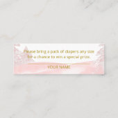 Carte De Visite Mini Un petit Baby shower rose flocon (Dos)