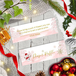 Carte De Visite Mini Un petit Baby shower rose flocon