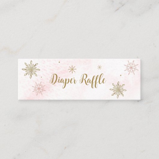 Carte De Visite Mini Un petit Baby shower rose Snowflake (Devant)