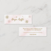 Carte De Visite Mini Un petit Baby shower rose Snowflake (Devant / Derrière)