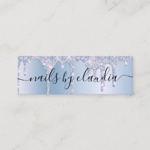 Carte De Visite Mini Une élégante parties scintillant bleue perce les