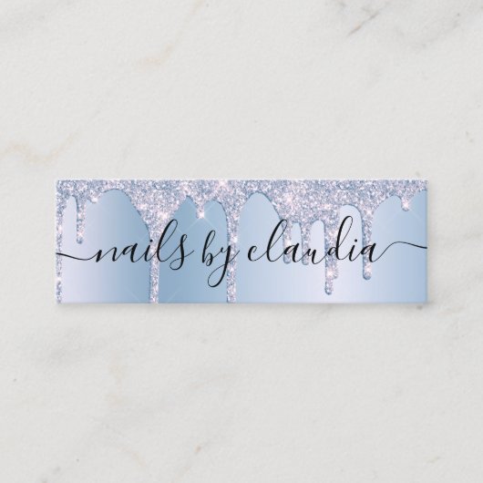 Carte De Visite Mini Une élégante parties scintillant bleue perce les o (Devant)