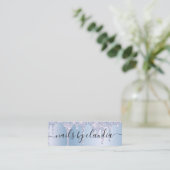 Carte De Visite Mini Une élégante parties scintillant bleue perce les o (Debout devant)