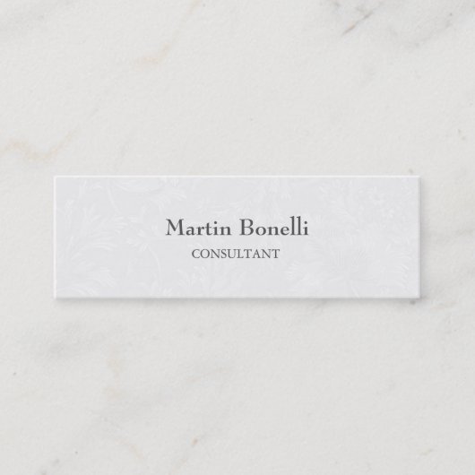 Carte De Visite Mini Unique Classique Floral Damask Slim (Devant)