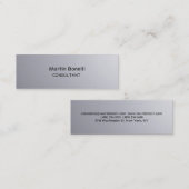 Carte De Visite Mini Unique classique gris argent mince (Devant / Derrière)