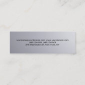 Carte De Visite Mini Unique classique gris argent mince (Dos)