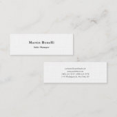 Carte De Visite Mini Unique Classique Simple Linge Noir Blanc Deux Côté (Devant / Derrière)