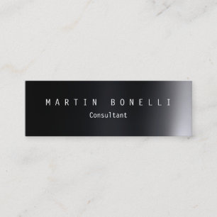 Carte De Visite Mini Unique Gris foncé Plat propre mince