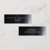 Carte De Visite Mini Unique Gris foncé Plat propre mince (Devant / Derrière)