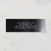 Carte De Visite Mini Unique Gris foncé Plat propre mince (Dos)