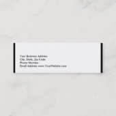 Carte De Visite Mini Unique Noir Blanc Moderne (Dos)