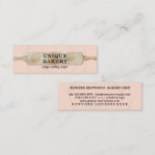 Carte De Visite Mini Unique Rolling Pin Bakery Élégant Professionnel (Devant / Derrière)