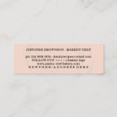 Carte De Visite Mini Unique Rolling Pin Bakery Élégant Professionnel (Dos)
