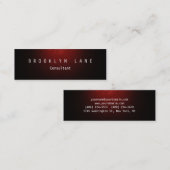 Carte De Visite Mini Unique rouge foncé Plaine propre mince (Devant / Derrière)